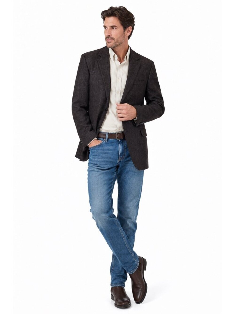STAFFORD jacket blazer sport coat classic fit 48L 100% wool business casual